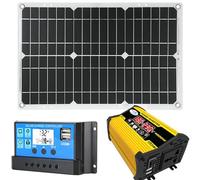 Kit de panel solar de 18 W con convertidor de alimentación de 12 V CC, controlador de carga de 30 A, impermeable, carga rápida, color único para RV, barco, camping, uso fuera de la red