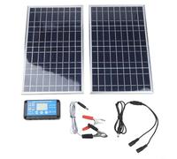 Kit de panel solar de 200 W con controlador, 23% de alta eficiencia, paneles policristalinos duales, peso ligero de 0,6 kg cada uno, marco de aluminio impermeable IP67 para caravana, caravana, barco