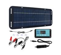 Kit de Panel Solar de 20W 12V Cargador Solar de Goteo Alimentación USB Teléfono Celular Portátil Banco de Energía Impermeable para Exteriores