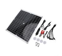 Kit de panel solar de 50 W para cargador de batería de 12 voltios para RV, barco, camión con cargador de coche y cable de clip