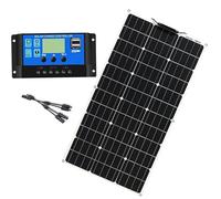 Kit de Panel Solar de 500W, 1000W, módulo fotovoltaico, Cargador de batería Solar monocristalino con Controlador de Carga + Accesorio, para Casas, campamentos(1x500W)
