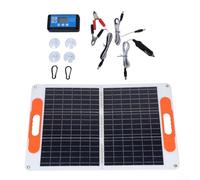 Kit de panel solar de 80 W con marco plegable y controlador de 10 A para centrales eléctricas al aire libre que soportan carga de múltiples dispositivos a través de CC y USB PD