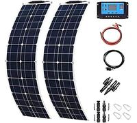 Kit de panel solar flexible con controlador de carga y cable para RV, barco, remolque, cámper, marina, fuera de la red