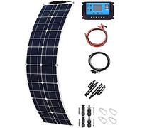 Kit de panel solar flexible con controlador de carga y cable para RV, barco, remolque, cámper, marina, fuera de la red