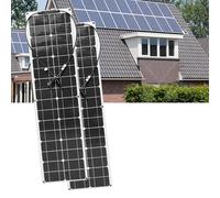 Kit de panel solar flexible de 200 W con controlador de carga de 40 A, cable de extensión, cable de clip para uso fuera de la red al aire libre en barco, caravana, remolque