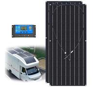 Kit de panel solar flexible de 300 W, 600 W y 1200 W para casas rodantes, paneles solares, barcos y superficies irregulares. Incluye panel solar monocristalino, controlador de carga y cable solar (6