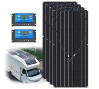 Kit de panel solar flexible de 300 W, 600 W y 1200 W para casas rodantes, paneles solares, barcos y superficies irregulares. Incluye panel solar monocristalino, controlador de carga y cable solar (1