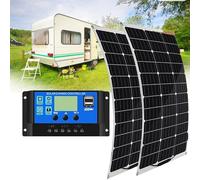 Kit de panel solar flexible para energía fuera de la red, RV, barco y superficies irregulares, con controlador de cargador para baterías de 12 V y 24 V