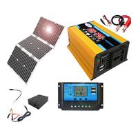 Kit de panel solar impermeable de 60 W con inversor de 4000 W y controlador de 30 A: la mejor energía portátil for aventuras al aire libre.(220V)
