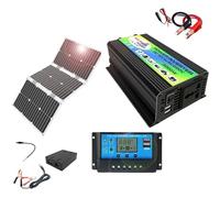 Kit de panel solar independiente de 3000 W con panel monocristalino de 60 W, controlador de carga de 30 A y dos puertos for autocaravanas y hogares.(220V)