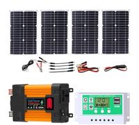 Kit de panel solar, kit completo de panel solar, kit completo de sistema de inversor solar de 4000 W/6000 W, panel solar plegable impermeable de 100 W, controlador de carga solar de 12 V 50 A con pant