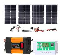 Kit de panel solar, kit completo de panel solar, kit completo de sistema de inversor solar de 4000 W/6000 W, panel solar plegable impermeable de 100 W, controlador de carga solar de 12 V 50 A con pant