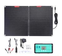 Kit de panel solar ligero de 60 W compatible con baterías de plomo ácido y litio de 12 V para caravanas y soluciones de energía al aire libre (C)