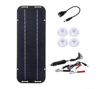 Kit de panel solar portátil de 12 V, IP65, impermeable, cargador de batería para coche, caravana, barco, motocicleta, caravana, almohadilla de carga al aire libre, alta tasa de conversión con succión