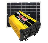 Kit de Panel Solar Portátil, Kit Completo Panel Solar - 18W Panel Solar, 4000W Inversor de corriente con 2 puertos USB, Controlador Solar Automático RV Camping - remolque