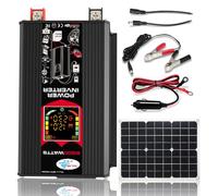 Kit De Paneles Solares - Kit De Energía Solar 18W 12V | Kit De Sistema De Energía Solar Con Inversor De 6000W | Kit De Inicio Del Panel Solar Con Controlador De Carga Solar 30A, multicolor, 110V