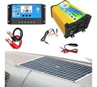 Kit de Paneles Solares para Camping-Car - Kit Completo con Controlador de Carga Solar 30A e Inversor 3000W | Protección de Voltaje para Medio Ambiente Exterior, Alimentación Autónoma de Energía