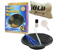Kit de Panning Gold para niños, ¿puedes encontrar el oro? Pan a través de la suciedad de pago Para ver si puedes encontrar las pepitas de pirita, bandeja de minería, pinzas, pipeta e instrucciones