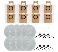 Kit de paños de fregona de repuesto, bolsas de polvo y cepillos laterales, para JONR, para aspiradora robot P20 PRO, almohadillas de limpieza de pisos, sacos de recogida de desechos y barrido de