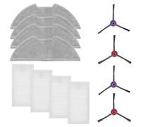 Kit de paños de fregona y cepillos laterales de repuesto para aspiradora robot Eureka E20 Plus, almohadillas de microfibra y accesorios de cepillo de nailon, paquete de 4 unidades para juego de piezas