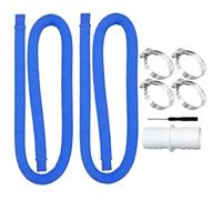 Kit de pantalón de repuesto para piscina resistente a fugas - 2 piezas de tubo de natación con 4 pinzas de metal | Ground Pool Flow Line Compitible Clamp for Filter System Durable Easy Install