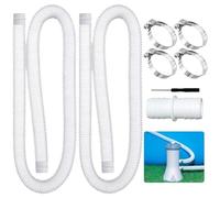 Kit de pantalón de repuesto para piscina resistente a fugas - 2 piezas de tubo de natación con 4 pinzas de metal | Ground Pool Flow Line Compitible Clamp for Filter System Durable Easy Install