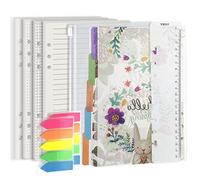 Kit de papel de repuesto A5, 160 páginas carpetas para 6 agujeros Filofax Notebook JournalDot Line Grid Blank, 100 GSM, con accesorios (Harphia 816A5F 8.26 x 5.5 pulgadas -A5)