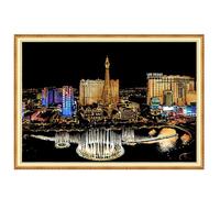 Kit de papel DIY - Escena nocturna Diseño Color Pintura Cartón rasca con Kit de Turismo de Ciudades del Mundo | Adecuado para arte, artesanía, educación, pasatiempo, trabajo