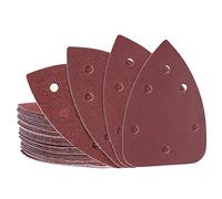 Kit de papel lija detallado 40 piezas 140 100mm 6 agujeros Abrasivo óxido aluminio Granos gruesos medianos y finos Antiestático para lijar pulir metal madera caucho cuero plástico piedra