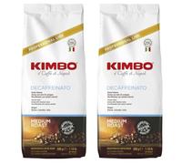 Kit de Paquetes de Granos de Café Kimbo Espresso Decaffeinato (Descafeinado) - 2 Bolsas de 500gr
