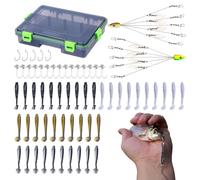 Kit de para barras, señuelos artificiales para peces | Caja de almacenamiento incluida y accesorios portátiles para lago, río, hielo, puente, agua dulce y salada