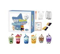 Kit de para - Juguetes de artesanía creativa sobre el tema del té con leche - Estuche para aprender a coser, para niños a partir de 3 años, casa, escuela, viaje, día de lluvia