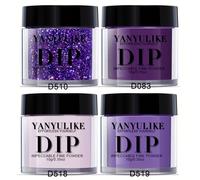 Kit de para Uñas en Polvo de Baño, Juego de Lila Lavanda con Conjunto de Polvos para Sumergir Uñas y de Uñas Francés DIY Salón para Principiantes Regalo para