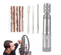 Kit de parche de neumáticos, kit de reparación de enchufe neumático, kit de reparación de neumáticos de motocicleta Kit de parada - Compact Tire Patch Tool BA compartimiento de almacenamiento