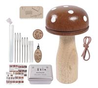 Kit de parches de punto - Juego para tapar setas de madera, herramientas de telar de madera de haya, enhebrador, soporte magnético para agujas, para tejer, bordar, reparar, manualidades, adultos