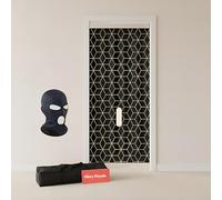 Kit de Pared portátil Glory Hole con diseño geométrico de Lujo, Soporte de Barra de tensión Ajustable para Puertas, Cortina de Tela Lavable y Duradera, fácil instalación en 1 Minuto, no Requiere