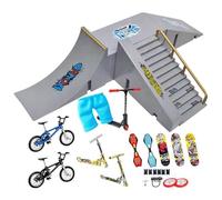 Kit de parque de patinaje para el dedo - Piezas de rampa definitivas establecidas para trucos de diapasones | Juguete de skate de entrenamiento divertido para niños y adultos, accesorios educativos en