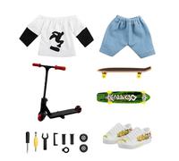 Kit De Parque De Patinaje: Patinete De Dedo Para Niños, Juguetes Para Patinar Con Los Dedos, Mini Patinetas Profesionales | Juego De Diapasón Interactivo Con Pantalones Pequeños Para Niños, Regalos De
