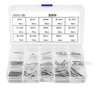 Kit de pasadores de chaveta dividida de acero inoxidable 150 piezas 15 tipos Pasadores de chaveta a prueba de herrumbre Surtido de pasadores de chaveta M1-M3 Surtido