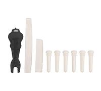 Kit de pasadores de puente para guitarra folk, juego de pasadores y sillín de puente de hueso para guitarra, pasadores de hueso ranurados con tuerca y extractor de clavos,