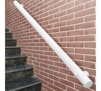 Kit de pasamanos de escalera de acero inoxidable, pasamanos para interiores y exteriores, resistente barra de agarre redonda para montaje en pared, blanco mate(300cm)