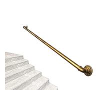 Kit de pasamanos de latón para escaleras de interior/exterior, soportes de soporte ajustables, balaustrada de hierro forjado de 20 pies, barra de seguridad resistente para escaleras, fácil instalación