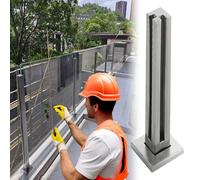 Kit de pasamanos - Vidrio Templado Tipo C para escaleras Decorativas y Exteriores - Clips para pasamanos de 8-10 mm y Postes de Esquina Plateados (60 cm/23,6 Pulgadas) - Solución de segurida