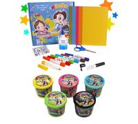 Kit de pasta maleable gomosa Me Contro Te La venganza del Señor S - 5 tarros con uno siempre mágico + Art and craft Color Me Contro Te Juega recorta y crea para niños