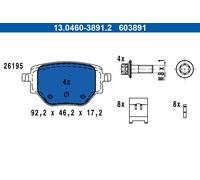Kit De Pastillas De Freno, Freno De Disco 13.0460-3891.2 ATE Para OPEL PEUGEOT