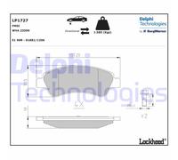 Kit de Pastillas Freno, Freno Disco LP1727 DELPHI para Opel Citroën Peugeot DS