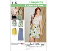 Kit de patr n de costura de falda cruzada para mujer Simplicity US8133A, f cil de coser