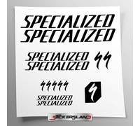 Kit de pegatinas compatibles con cuadro de MTB Mountainbike y casco | calcomanías adhesivas Decalcomanie bici letras logotipos | Stickersland® (Negro Brillante)