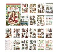 Kit de pegatinas para scrapbooking - Libro de pegatinas para scrapbooking de Navidad, Kit de pegatinas decorativas para libro de Navidad, pegatinas navideñas para álbumes de recortes navideños, libro