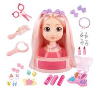 Kit de Peinado para el Cabello: Juego de Belleza para Cabeza de muñeca, Juego de Maquillaje para niños, Juguete de Interactivo | Herramienta educativa de Vestir Creativa para el hogar, escuelas,